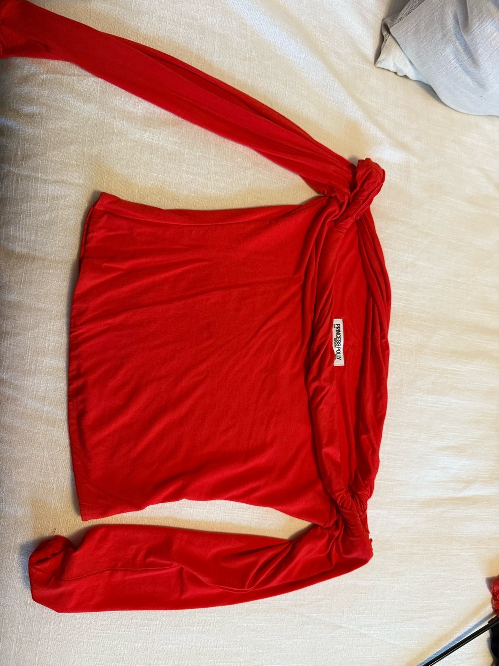Princess Polly Red Off-Shoulder Long Sleeve Top